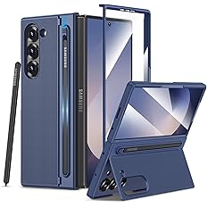 Maxdara for Samsung Z Fold 6 Case, with S Pen Slot & Tempered Glass Screen Protector & Hidden Kickstand, Support Wireless Cha