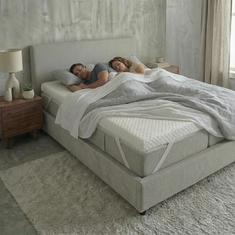 Topper Viscoelástico 90x190 cm – Grosor 8 cm | Fabricado en España | Alivia la Presión | Reduce la Tensión Corporal | 100 % Viscoelástica | Funda Transpirable Desenfundable y Lavable | CertiPUR — foto 7 de 8