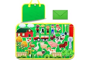 Craftstory Travel Felt Board for Toddlers Farm Animals Toys Preschool Learning Activities 37 Pieces Sensory Toys Barnyard Stories for Classroom Arts and Crafts Supplies