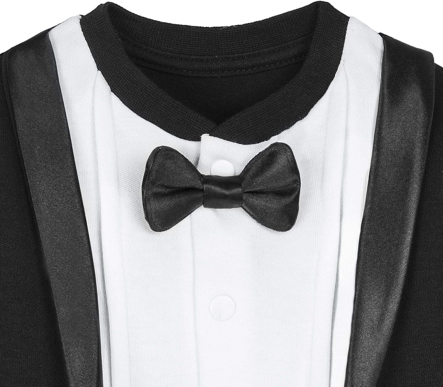 Lilax Baby Boy Gentleman Tuxedo Footie Christmas Holiday Outfit with Bow Tie: Clothing
