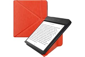 kwmobile Origami Case Compatible with Kobo Libra H2O Case - Slim PU Leather Cover with Stand - Orange
