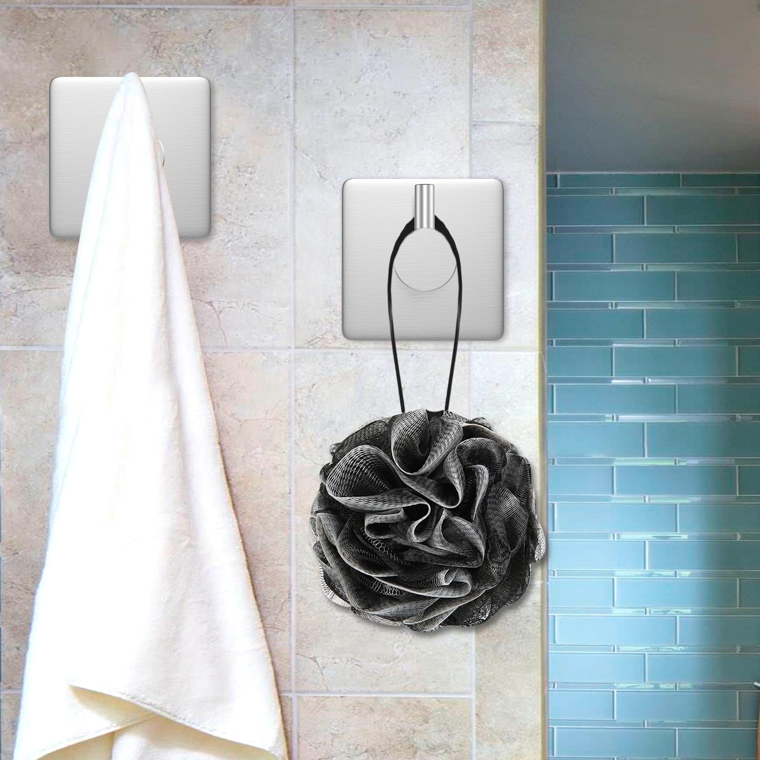 Luxspire Ganchos Adhesivo 4 PCS MAX 5KG,Gancho Ventosa Acero Inoxidable