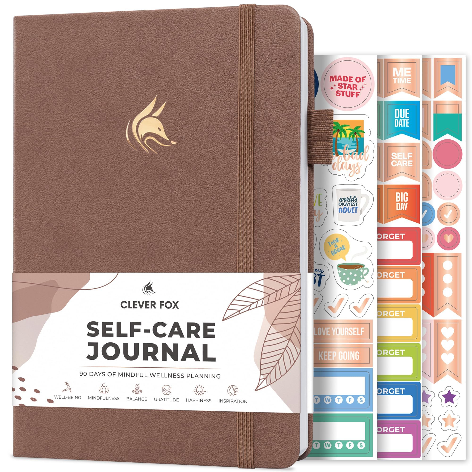 Clever Fox Self-Care Journal – Daily Reflection Notebook – Mental Health & Personal Development Planner, Meditation & Mood Log, A5 (Dark Terracotta) — image 1