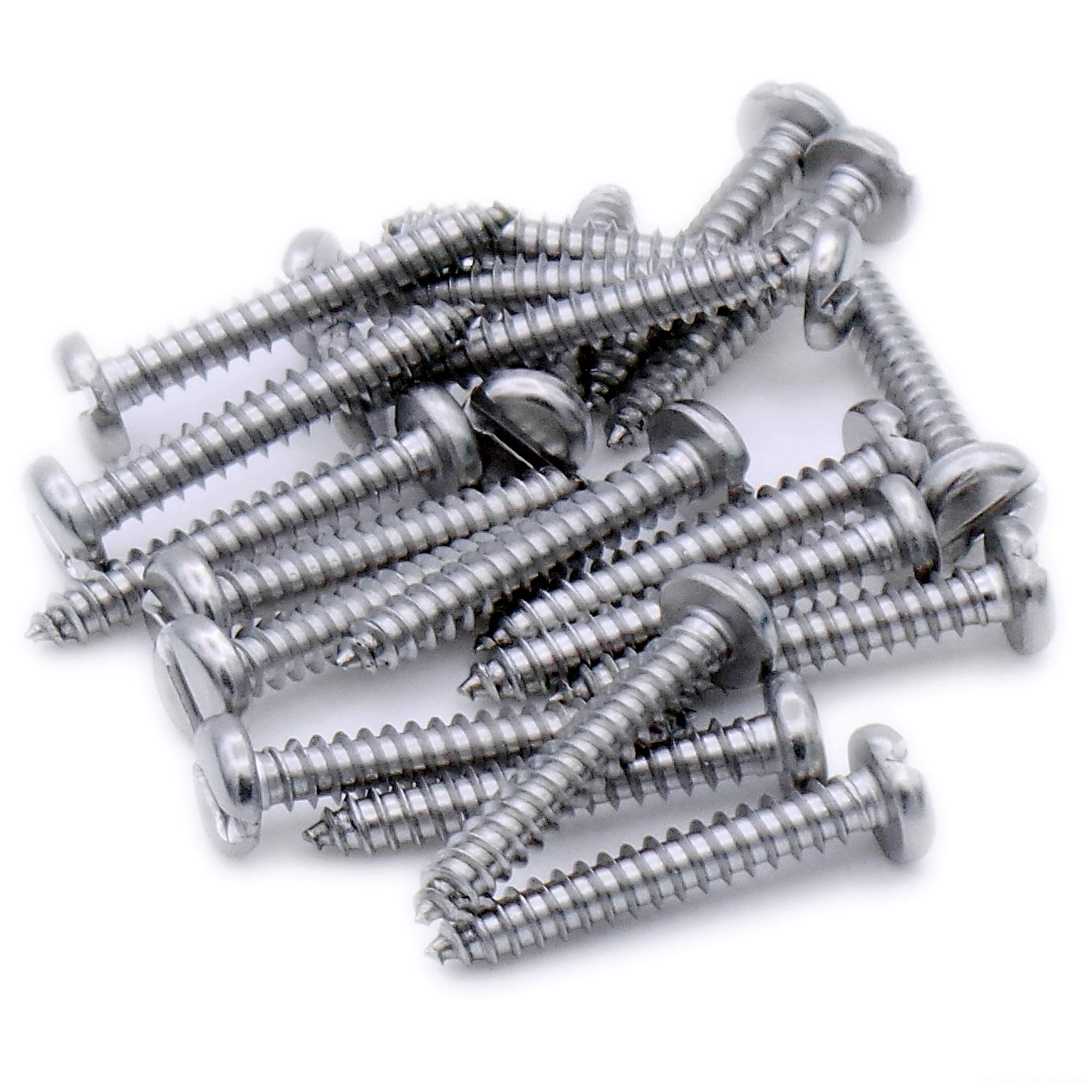 No.14 x 2 (6.3mm x 50mm) Slot Pan Self-Tapping Screw - Stainless Steel (A2) (Pack of 20)