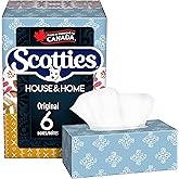 Scotties Original Everyday Care Facial Tissue, Hypoallergenic and Dermatologist Tested, 6 Boxes, 126 Tissues per Box