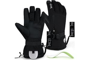 MCTi Pro Wrist Support Ski Gloves for Men, Winter Snowboard Gloves with Wrist Guard, Waterproof, 3M Thinsulate Warm, High Abrasion Resistance