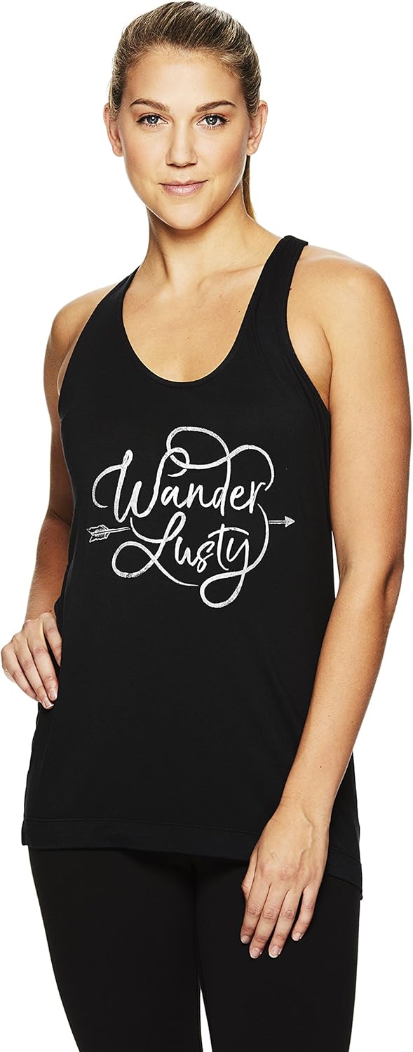 Gaiam Women's Graphic Active Crewneck Tank Top Yoga Shirt for Women