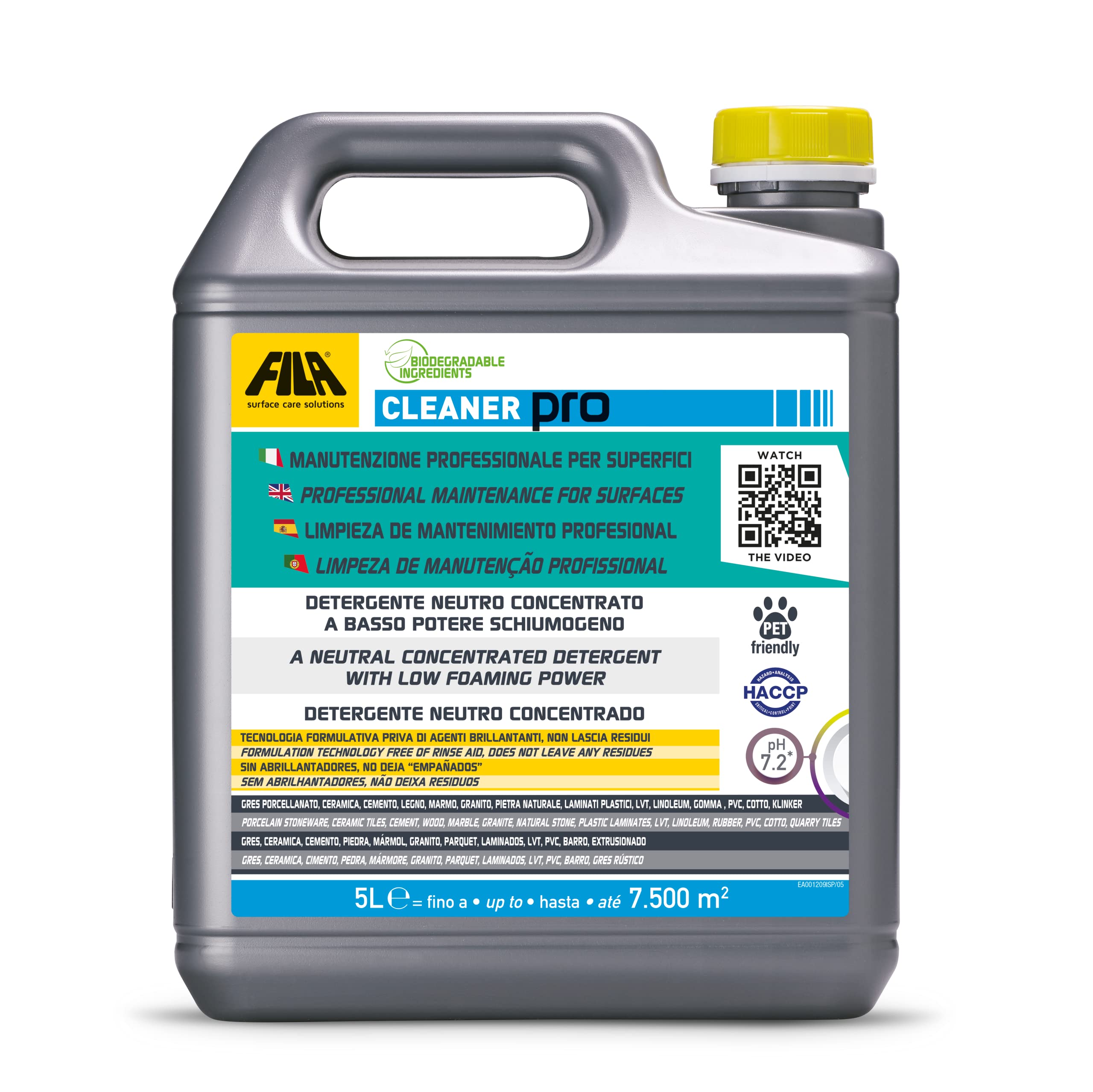 FILA Surface Care Solutions Concentrated Neutral Cleaner, 5L