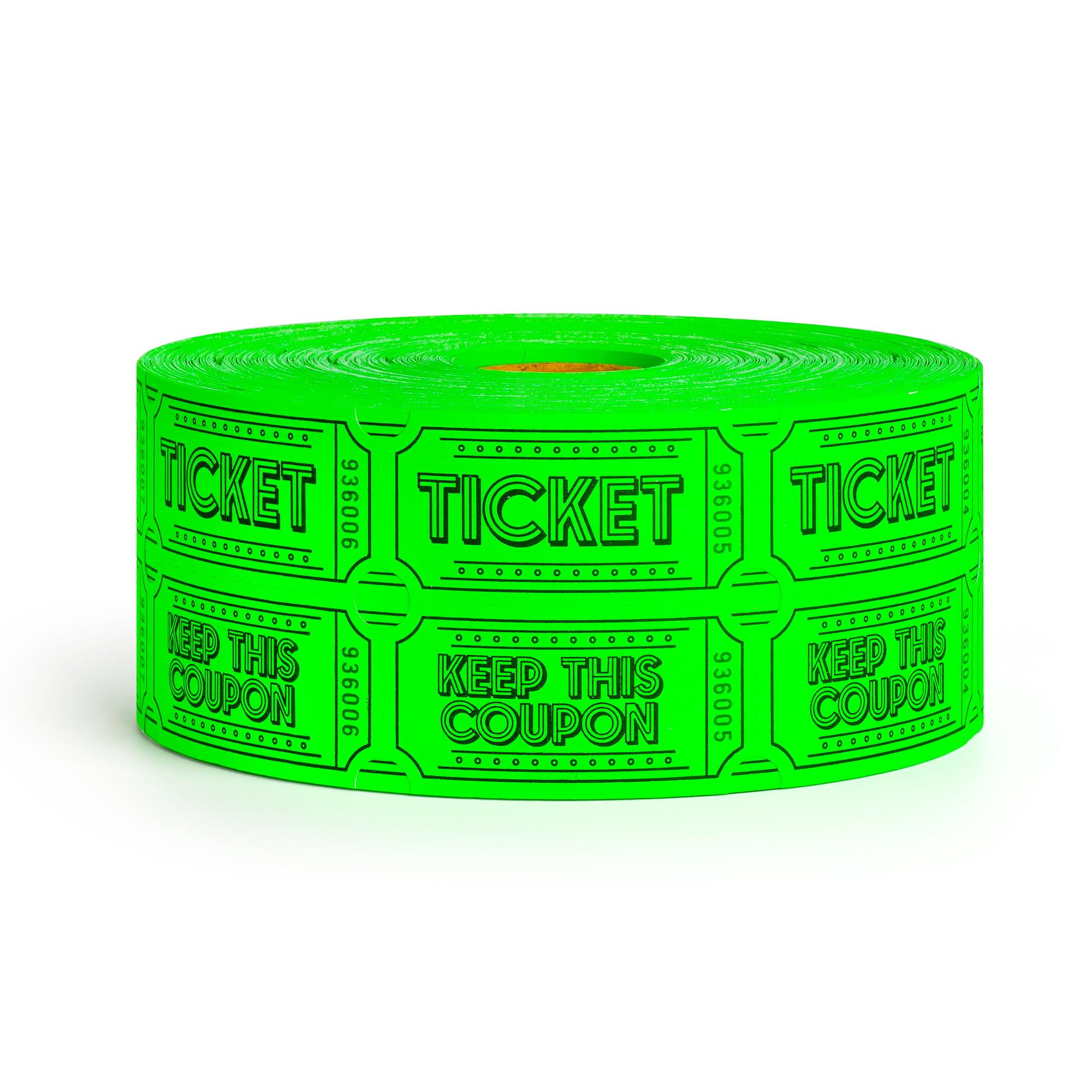 Photo 1 of 1000 Raffle Tickets Double Roll | Tickets for Events, Drinks, 50/50, Carnival, Classroom (Fluorescent Green)