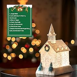 Christmas Lighted Church Water Lantern Snow Globe