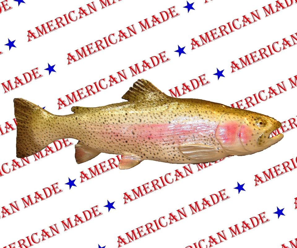 Amazon.com: 17" hand carved rainbow trout replica wall mount: Handmade