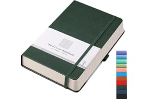 AHGXG Lined Journal Notebook - 320 Numbered Pages Thick Journal for Women A5 Notepad College Ruled, 100gsm Paper, Leather Hardcover, for Men Writing Work Office School, 5.75'' X 8.38''-Green