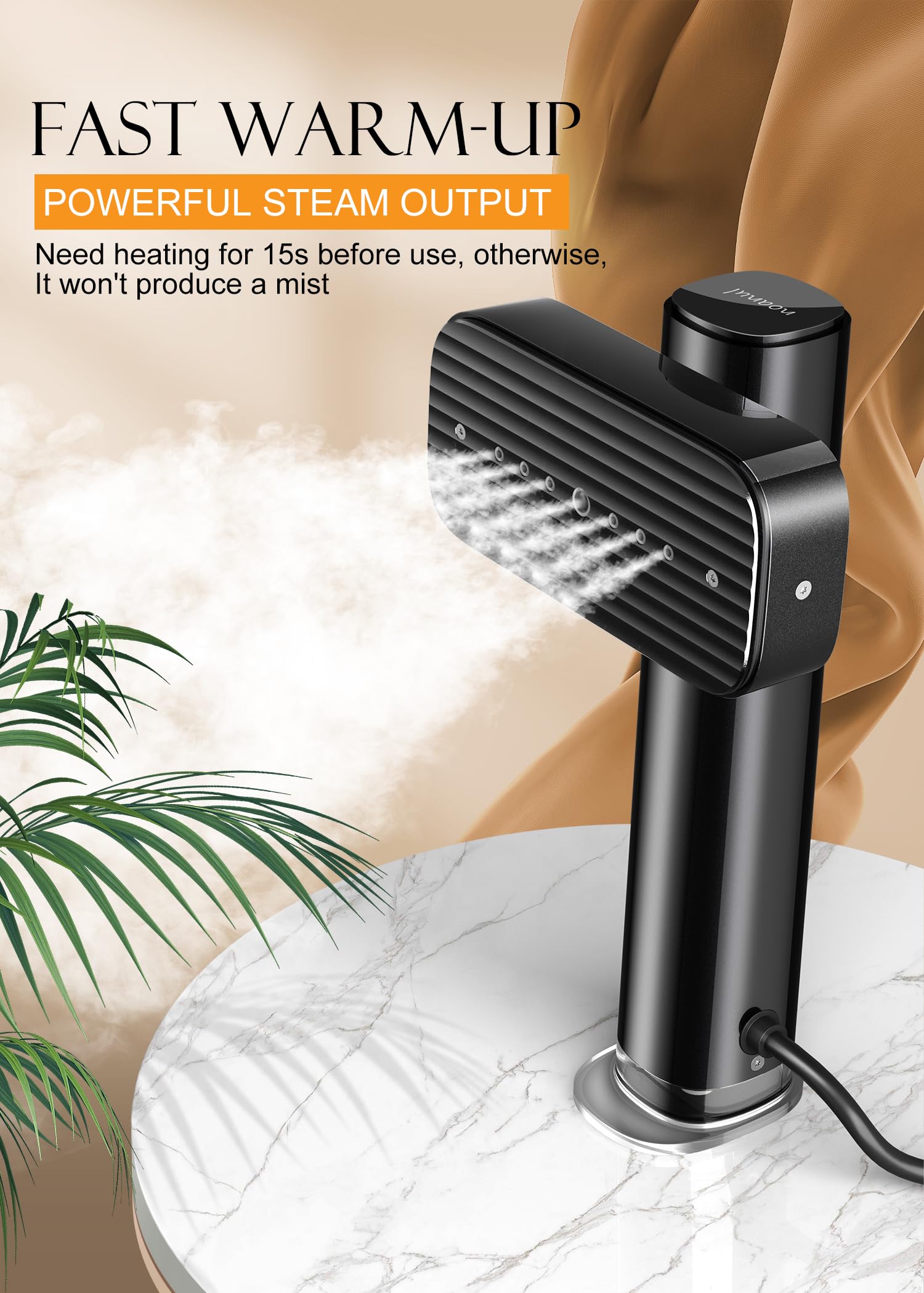 Portable Clothes Steamer, Fast Heat-Up Handheld Garment Steamer with 90ml Tank and Heat-Resistant Glove for Home, Office, and Travel