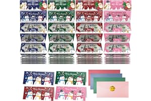 Jaywayang 4PCS Christmas Money or Gift Card Holder with 10 Slots, Surprise Cash Envelope Holders for Men Women Girls Boys