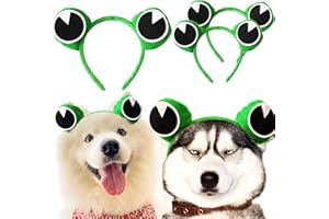 LaVenty 4 PCS Frog Party Supplies Halloween Frog Costume Frog Party Favors Frog Birthday Decoration Frog Costume for Pet Frog Headband Halloween Costume for Pet