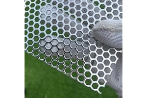 FengYoo 36"x18" Perforated Metal Sheets 19 Gauge Expanded Metal Mesh Opening Hexagonal Hole 1/4" (About 6mm) Perforated Stainless Steel 304 Mesh Screen Panel Decorative Panel Decorati Plate