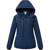 WenVen Women's Winter Water Resistant Warm Puffer Coat with Detachable Hood