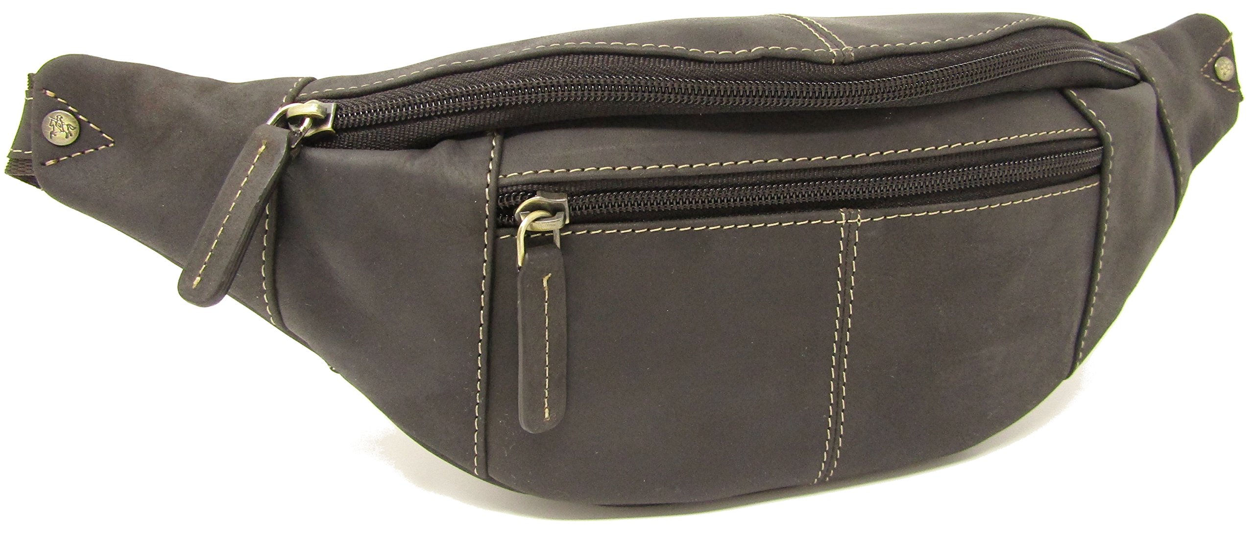 Large Visconti Premium Hunter Leather Travel Waist Bum Bag Style 721 (Oil Brown)