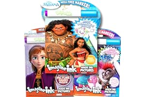 Imagine Ink Magic Pictures Coloring Activity Books Set - Moana, Trolls World Tour & Frozen II