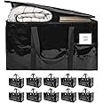 BAG-THAT! 10-Pack Black Moving Bags, Extra Large Storage Bags with Zipper, Water Resistant Packing Bags for Moving Supplies, Heavy Duty Moving Totes with Carrying Handle