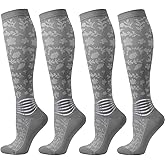 IRAMY Compression Socks for Women Ankle Support Gradient Compression Coolmax Wicking Knee High Socks 2 Packs
