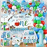 Ofishally One Birthday Decorations,161pcs Gone Fishing 1st Birth day Party Banner Backdrop Tablecloth Cake Topper Ofishally One Balloon Arch for 1st Birthday Decorations Boy Supplies