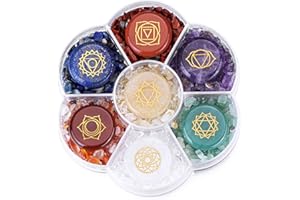 CrystalTears 7 Chakra Crystal Stones Natural Reiki Healing Crystals Gemstones with Engraved Chakra Symbol Tumbled Polished Chakra Stone Kit for Meditation Crystal Therapy Gift for Christmas