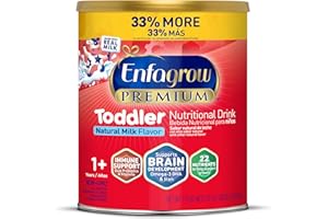 Enfagrow Premium Toddler Nutritional Drink, Made with Real Milk, Brain-Building Omega-3 DHA, Nutrients and Prebiotics for Growth & Immune Support, Non-GMO, Toddler Milk Powder, 32 Oz Can