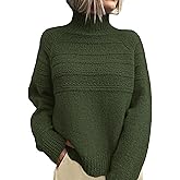 PRETTYGARDEN Women's Turtleneck Sweaters 2026 Fall Chunky Knit Pullover Long Sleeve Jumper Tops Trendy Winter Clothes