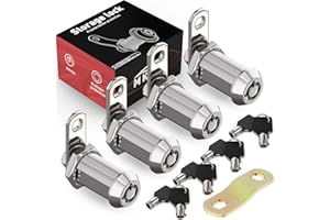 MKING Tubular Cam Lock, RV Storage Locks - 4 Pack with 1-1/8" Cylinder, Chrome Finish