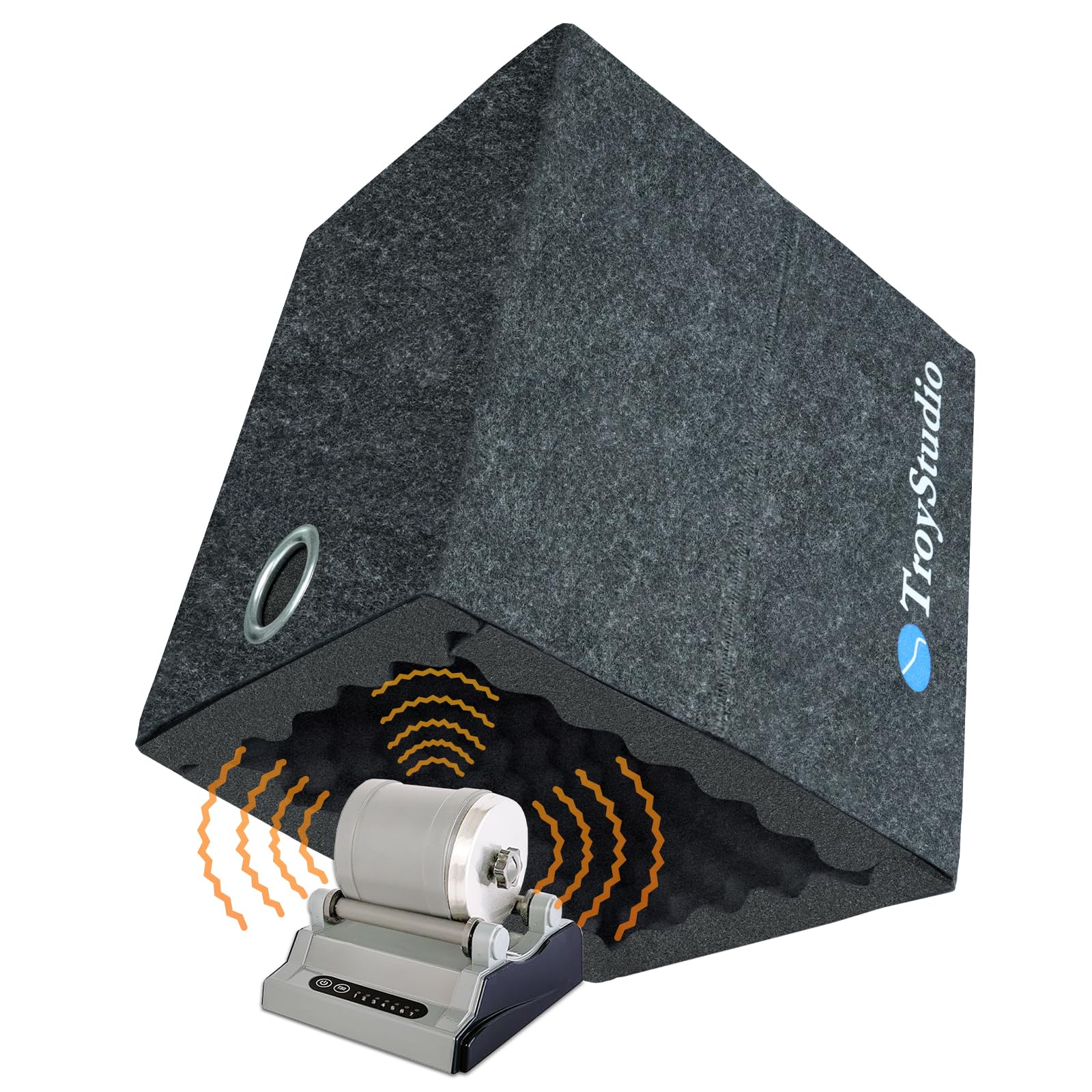 Photo 1 of TroyStudio Portable Sound Proof Box, 16"x12"x16.2" Noise Reduction Enclosure, Light Blocking Quiet Cover, Soundproof Barrier for Ultrasonic Cleaner, CPAP, Air Pump, Rock Tumbler & Generator