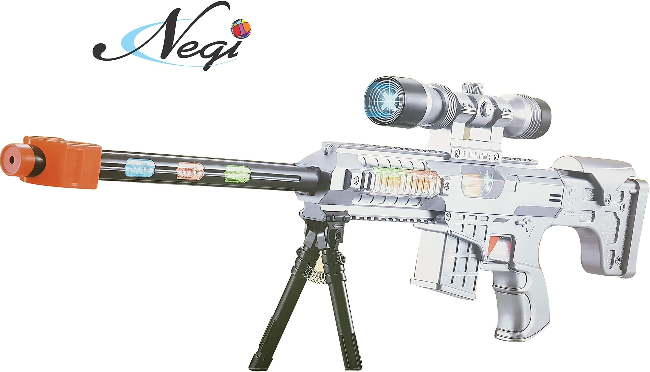 Negi 75cm M98B High-Powered Flash Electric Gun with Flashing Lights, Firing Sound and Vibration_Multi-Color