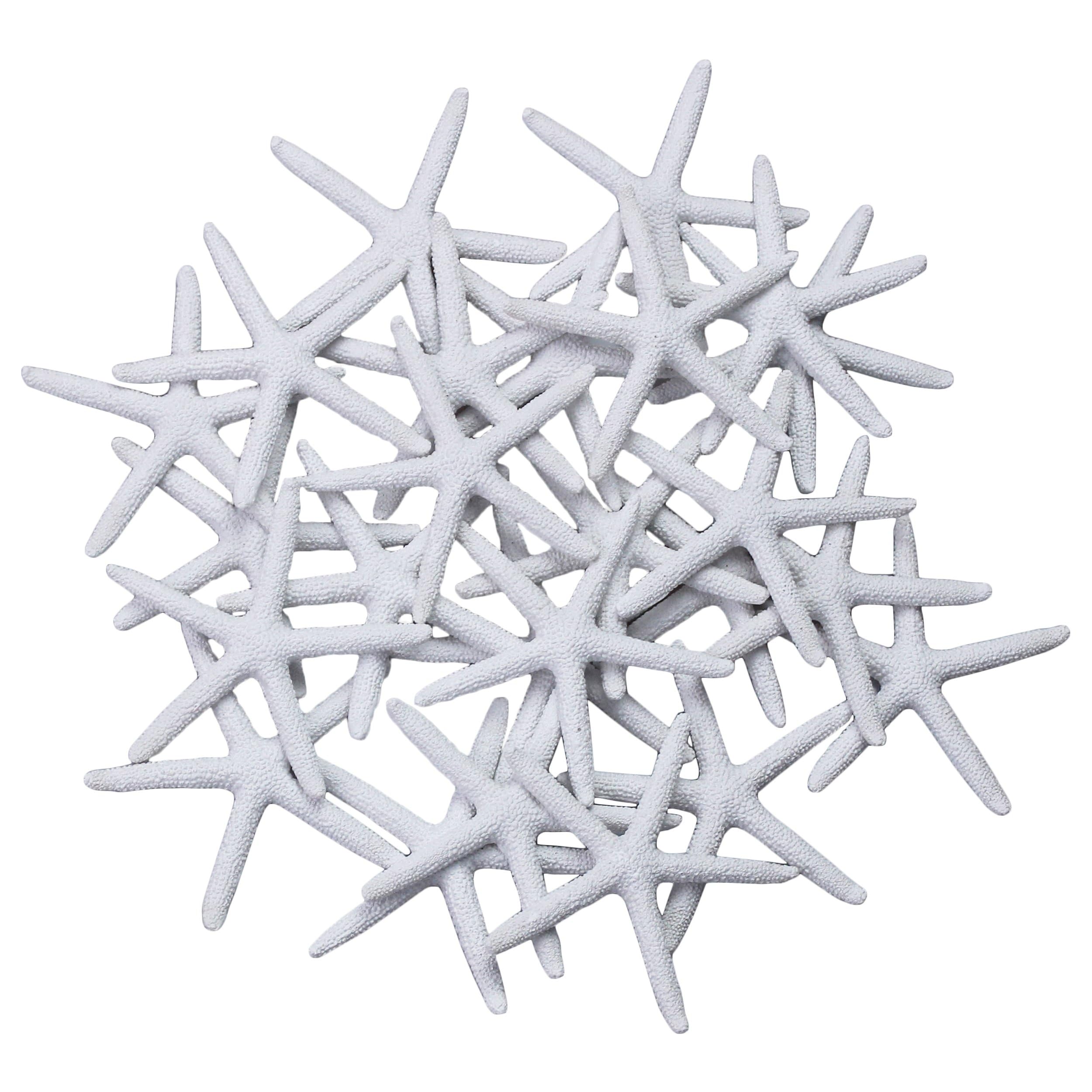 LJY 25 Pcs Artificial Resin Starfish - Mini Sea Stars for Crafts, Aquarium Decoration, Vase Fillers, Wedding and Christmas Decor, Odourless Resin Charms for DIY (White) — image 1