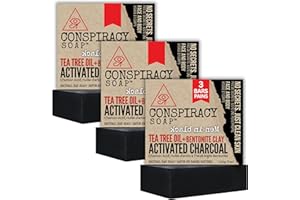 CONSPIRACY SOAP Bar soap for Men, Activated Charcoal, Tea tree oil, Shea butter for Acne prone skin, oily skin, dry skin, con