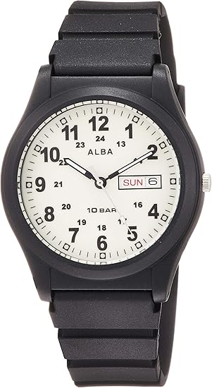 Amazon Co Jp Seiko Aqpj405 Alba Sports Wristwatch Reinforced Waterproof 10 Atm Date And Week Indication Black Wrist Watches