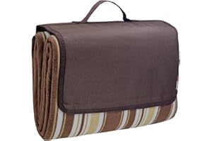 apollo walker Extra Large Picnic Blanket Outdoor Beach Blanket Waterproof Sandproof，60" X 80" Picnic Mat Tote for The Beach,Camping Travelling on Grass(Brown)