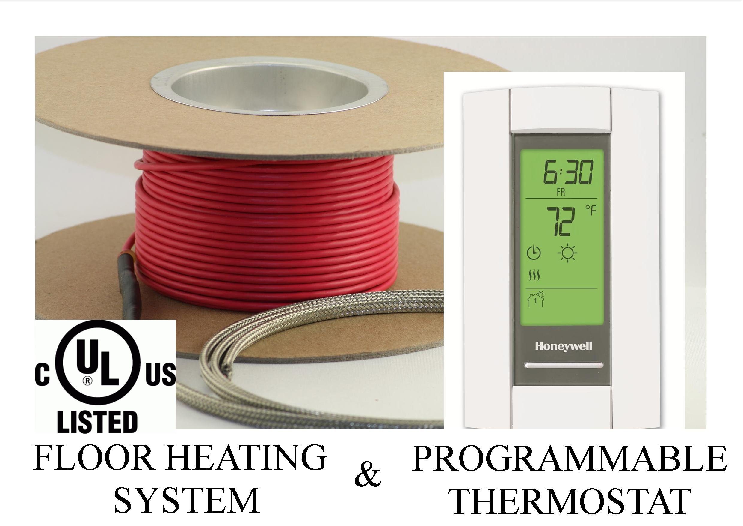 20 Sqft Cable Set, Electric Radiant Floor Heat Heating System with Aube