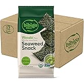 Bibigo Wasabi Flavor Seaweed Snack, Non GMO, Gluten Free, 0.35 Ounces (Pack Of 12)