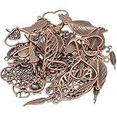 100g Mixed Charms Pendants Assorted DIY Antique Bronze Charms Pendant for Crafting Bracelet Necklace Jewelry Findings Jewelry Making Accessory