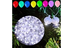 Aogist 100Pcs Balloon Lights with Hook,Long Standby Time,Waterproof Mini Light for Birthday Party Wedding Christmas Halloween Easter Decorative (Steady, Cool White)