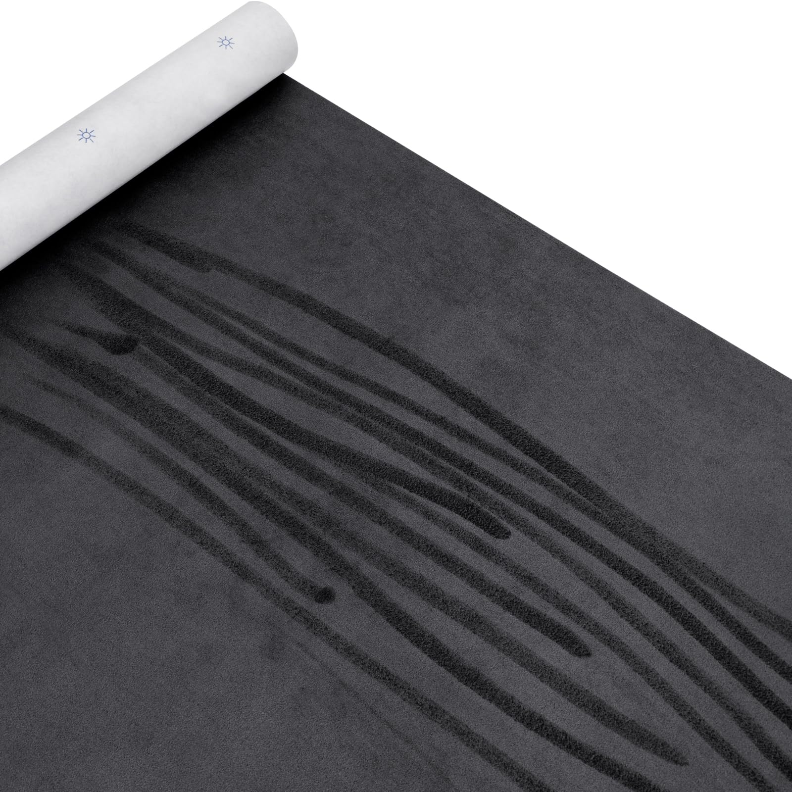 Photo 1 of Y.A. LOTUS Dark Grey Microfiber Fabric Self-Adhesive Suede Look 17in x 72in, Premium Synthetic Leather - Stretch Film Fabric Perfect for car Interior Decorate