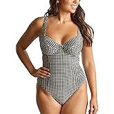 Panache Women's Paloma Gingham Swimsuit – Balcony Support, Retro Chic Style