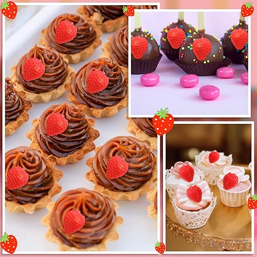 Newtay Pieces Strawberry Mold Silicone 3D Cupcake Strawberry
