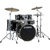 Yamaha Stage Custom Birch 5pc Drum Shell Pack With a 22" Kick Drum and 14&rdquo; Snare Drum in Raven Black For Students and Working Drummers (SBP2F50RB)