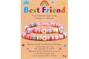 DuoDiner Best Friend Friendship Bracelets for 2, BFF Matching Heart Bracelet for Women Girls Teen Birthday Christmas Jewelry Gifts