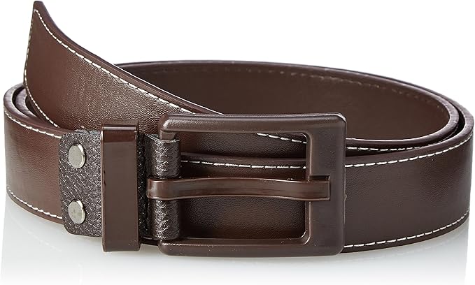 Amazon グッドライフexpress 合皮 金属アレルギー アンチ金属 対策 おしゃれベルト ベルトとバックルの接着部分のみ金属 男女兼用 ダークブラウン グッドライフexpressブランドパッケージ品 ベルト 通販
