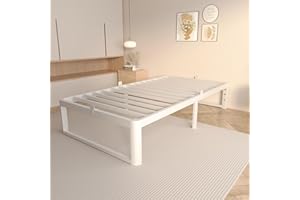 VYM 14 Inch Twin Size Bed Frame with Metal Gaskets, No Box Spring Needed, DIY Headboard, Heavy Duty Steel Slat Support, Anti-