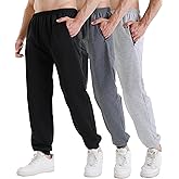 Monster Guardians 3 Pack Sweatpants for Men Athletic Gym Workout Mens Joggers with Zipper Pockets Active Running Pants