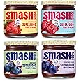 Smash Foods Jam | Classics Variety 4-Pack | Low-Calorie, No Sugar Added Keto Jam with Upcycled Fruit & Chia Seeds | Vegan, Paleo Superfood Spread