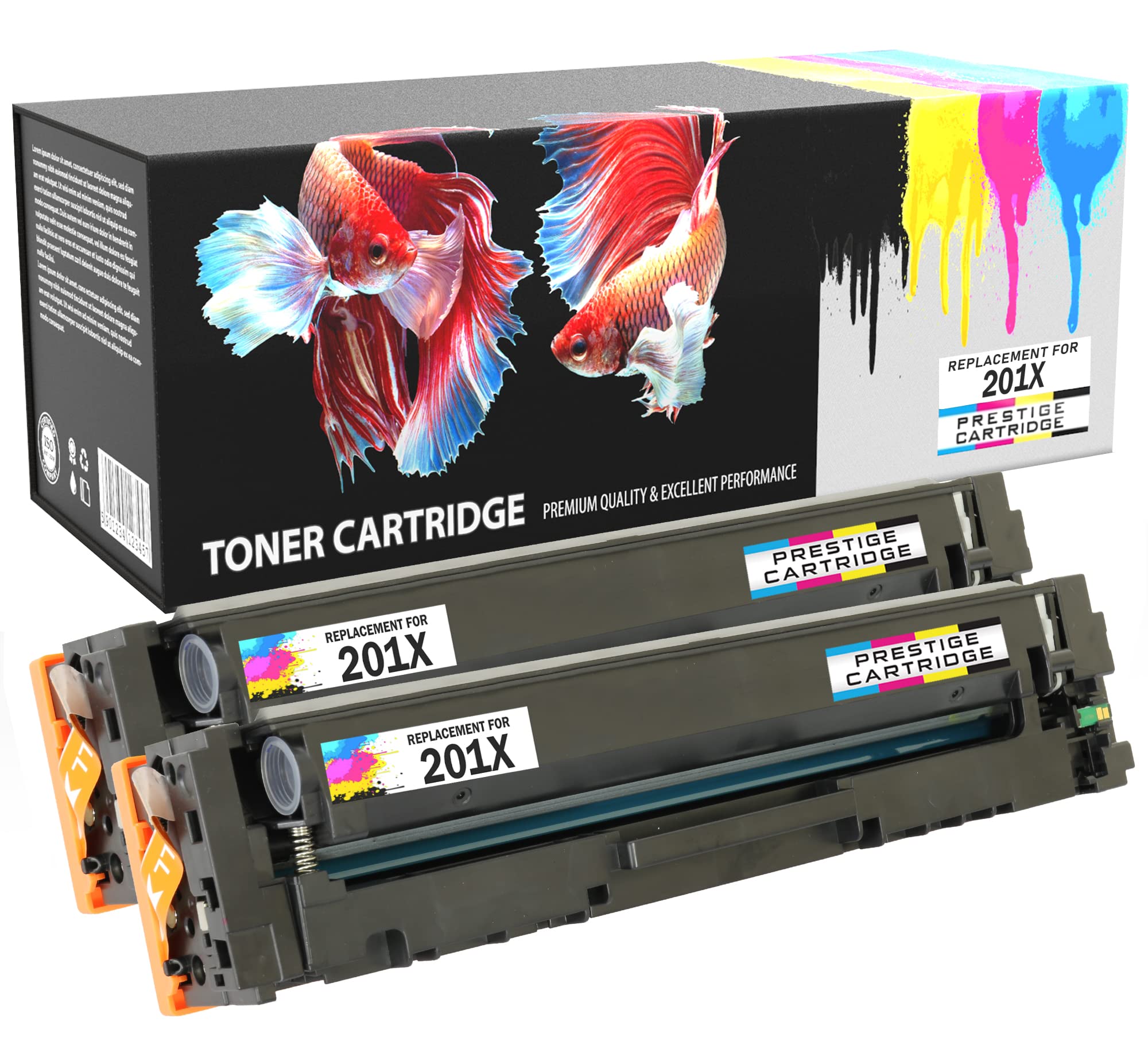 Prestige Cartridge 201X CF400X Compatible Toner Cartridge for HP Laserjet Pro M252dw M252n MFP M274n MFP M277dw MFP M277n - 2 Black